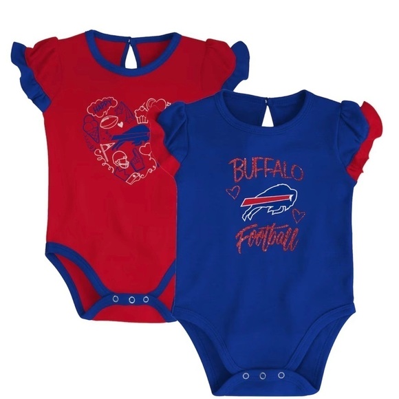 BUFFALO Bills Newborn & Infant Royal/Red NFL Two-Piece Bodysuit Onesie Set NWT - Picture 1 of 10